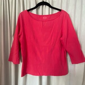 Talbots Petites Size Woman’s Large 3/4 Length Pink Shirt